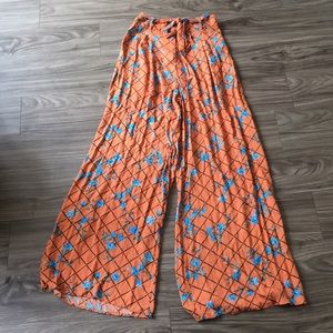 Forever 21 Floral flare bottom pants